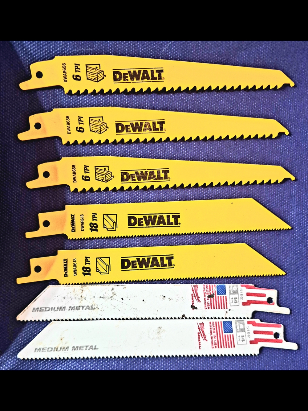 DEWALT Yellow Reciprocating Saw Blade Set - Multi-TPI Pack